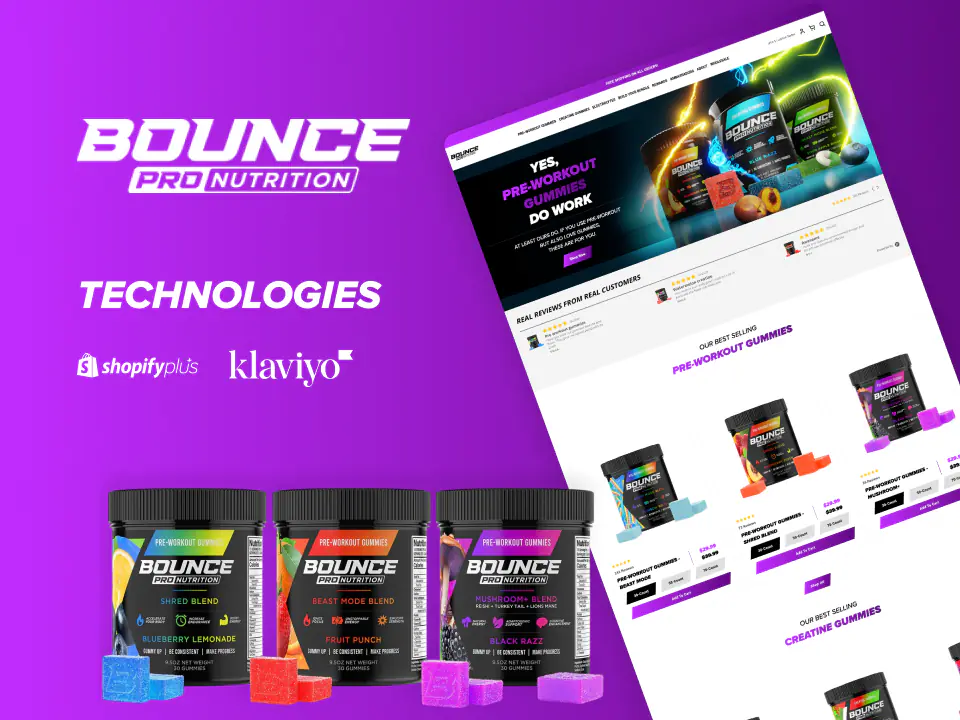 Bounce Nutrition website screenshot