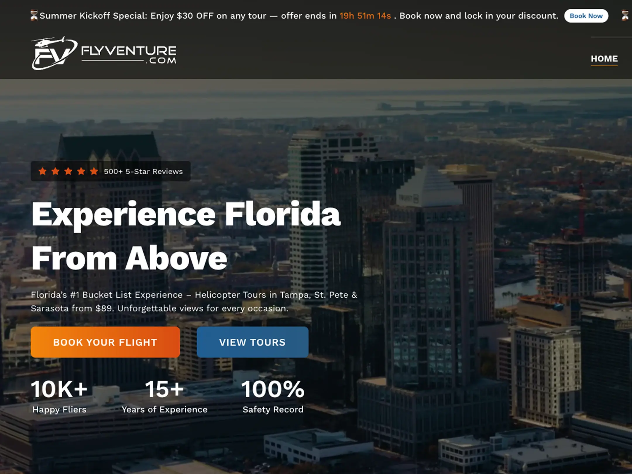 Flyventure website screenshot