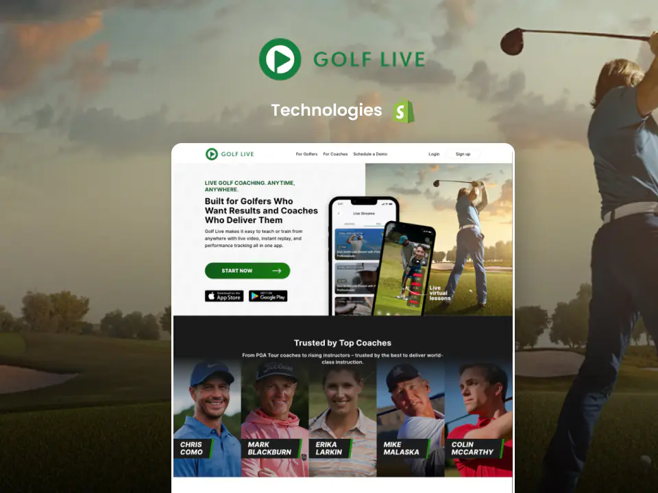 Golf Live website screenshot