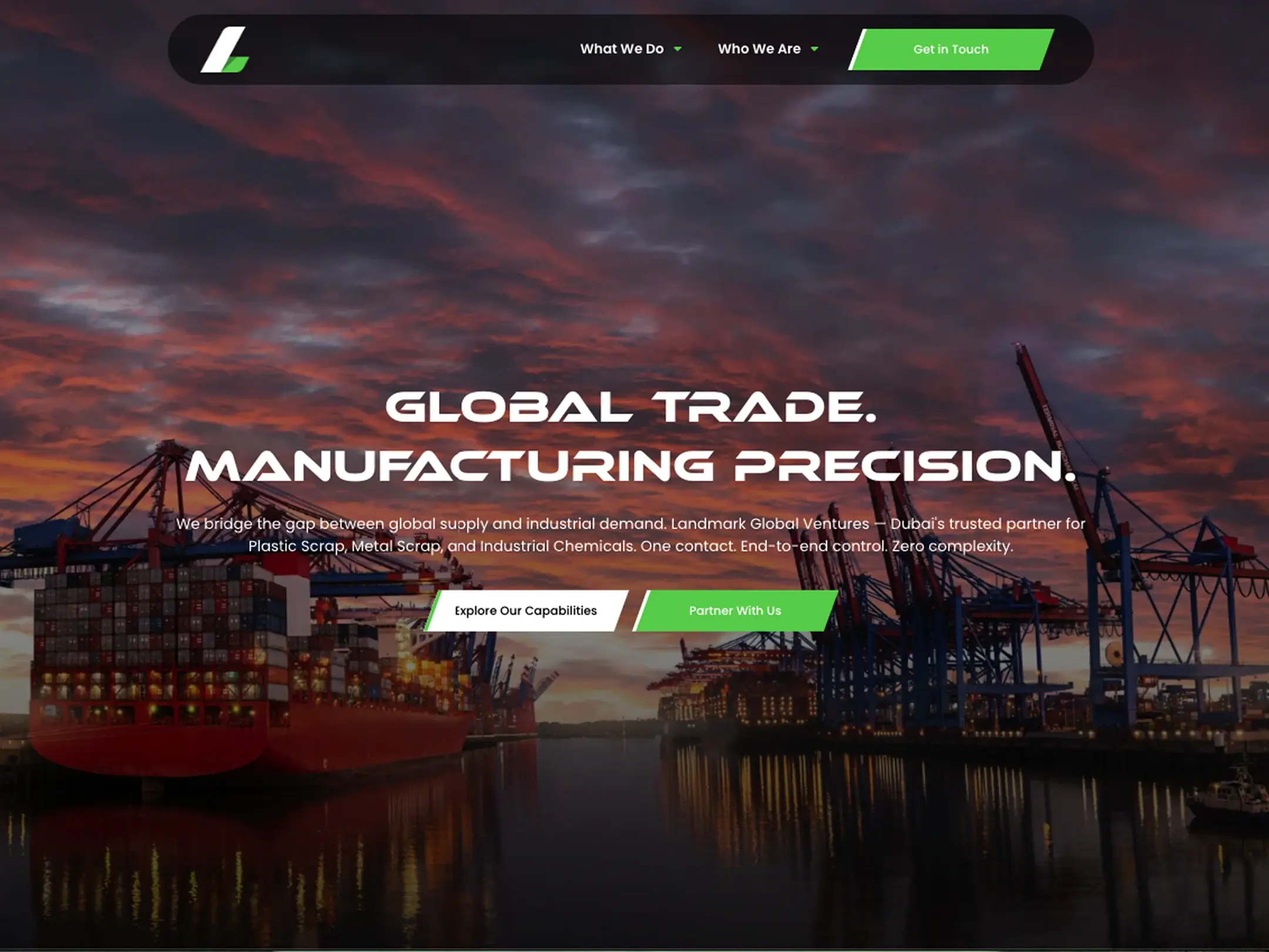 Landmark Global Ventures website screenshot