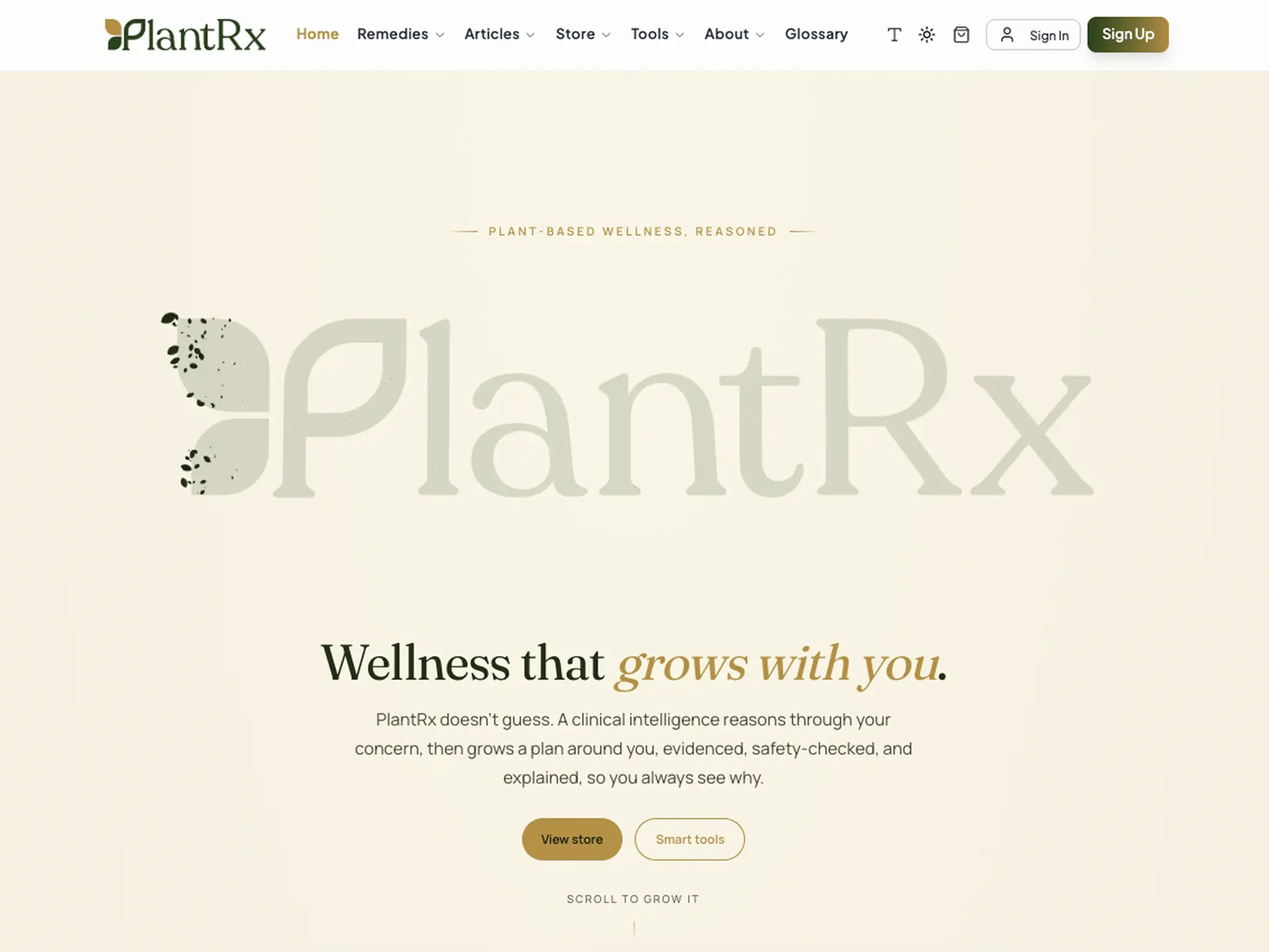 PlantRX website screenshot