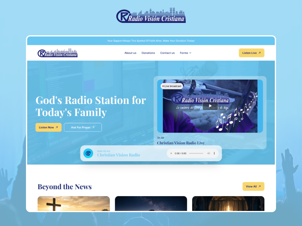 Radio Vision website screenshot
