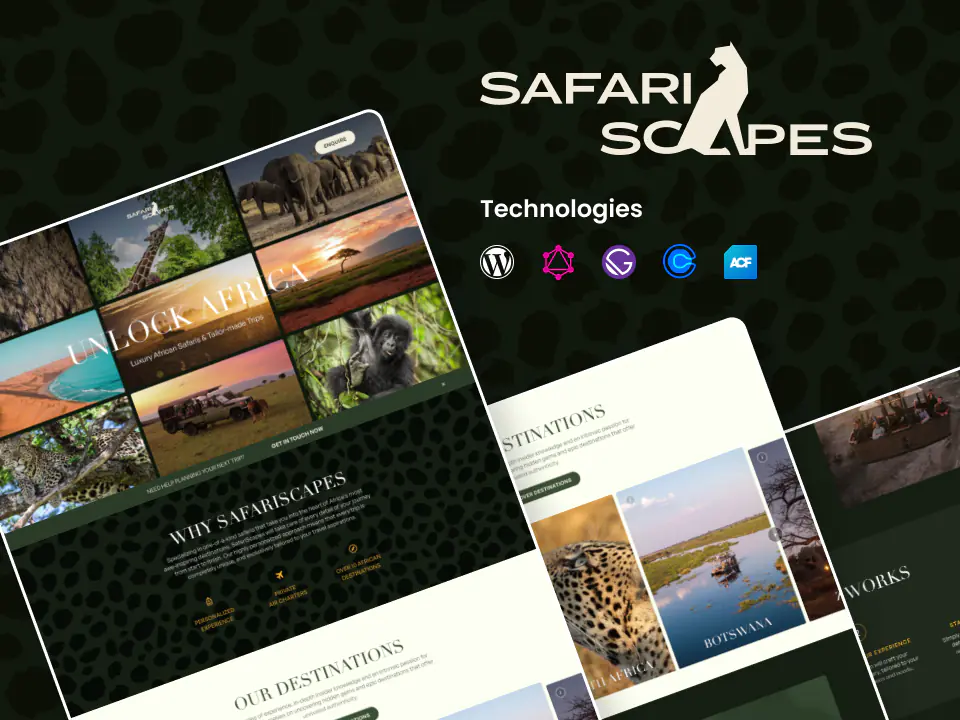 Safari Scapes website screenshot