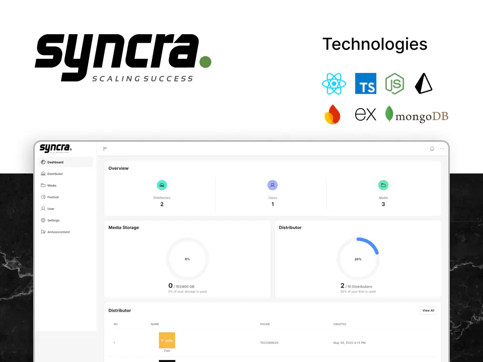 Syncra website screenshot